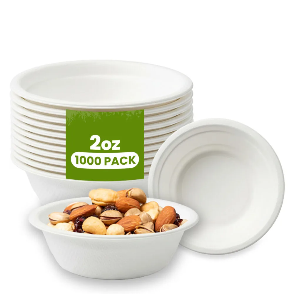 2 OZ Biodegradable Bowls White 1000 CT