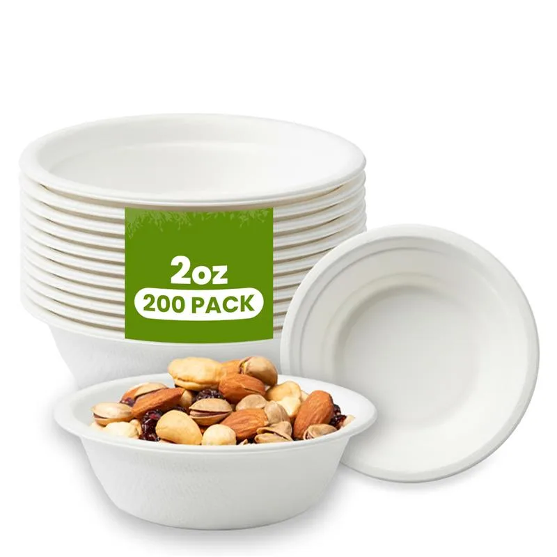2 OZ Biodegradable Bowls White 200 CT