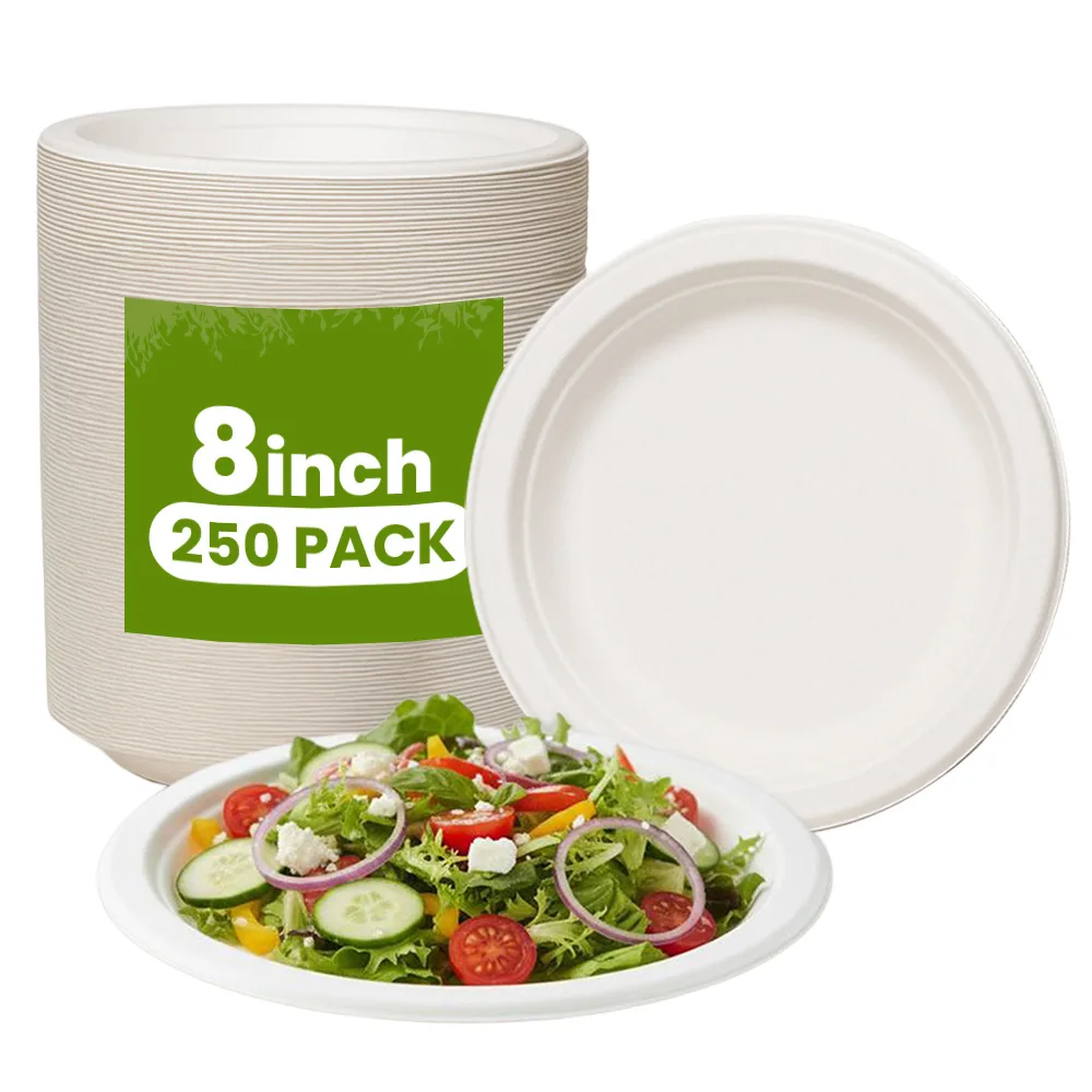 8 inch round plate Biodegradable Round Plates 250 CT