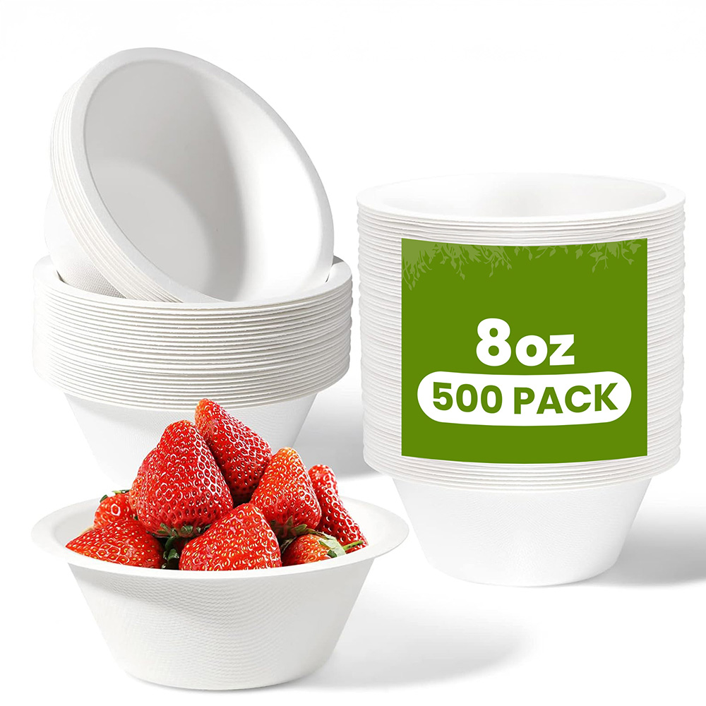 8oz Biodegradable Bowls White 500 CT