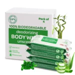 Biodegradable Body Wipes Pack of 4