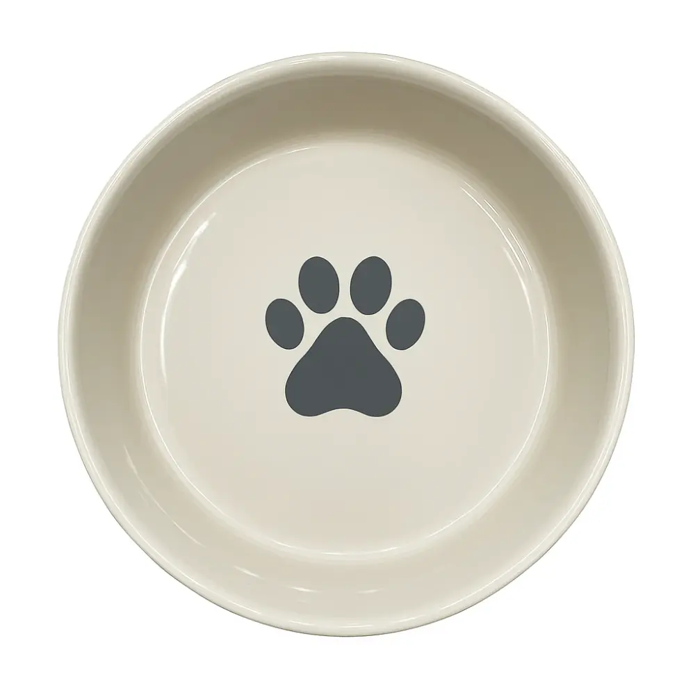 Large Gray Pet Food Bowl for Dogs and Cats 7-5x2-4 Inch