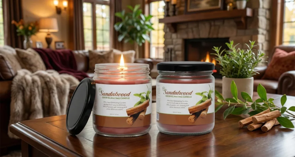 Sandalwood Odor Eliminating Candle for Fresh and Calm Living