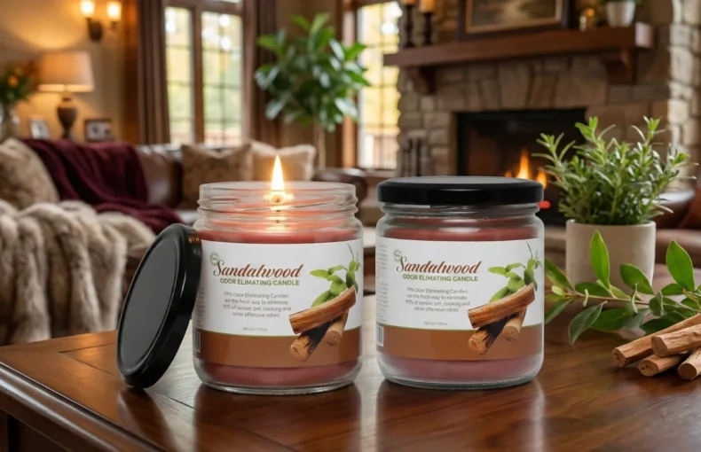 Sandalwood Odor Eliminating Candle for Fresh and Calm Living