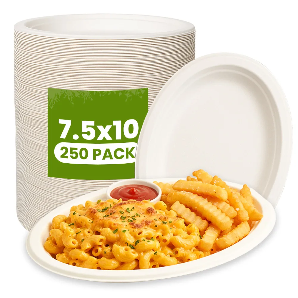 Small Biodegradable Oval Plates 250 CT