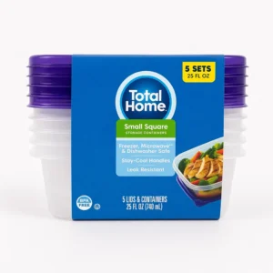 Total Home 25oz Entree Storage Containers - 5ct