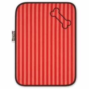 Red Stripe Embroidered Bone Pet Mat 12x18