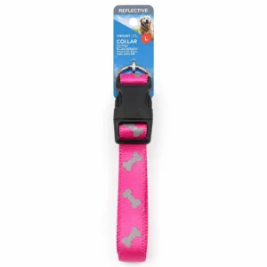 Vibrant Life Large Reflective Bones Collar Pink