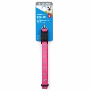 Vibrant Life Small Reflective Bones Collar Pink