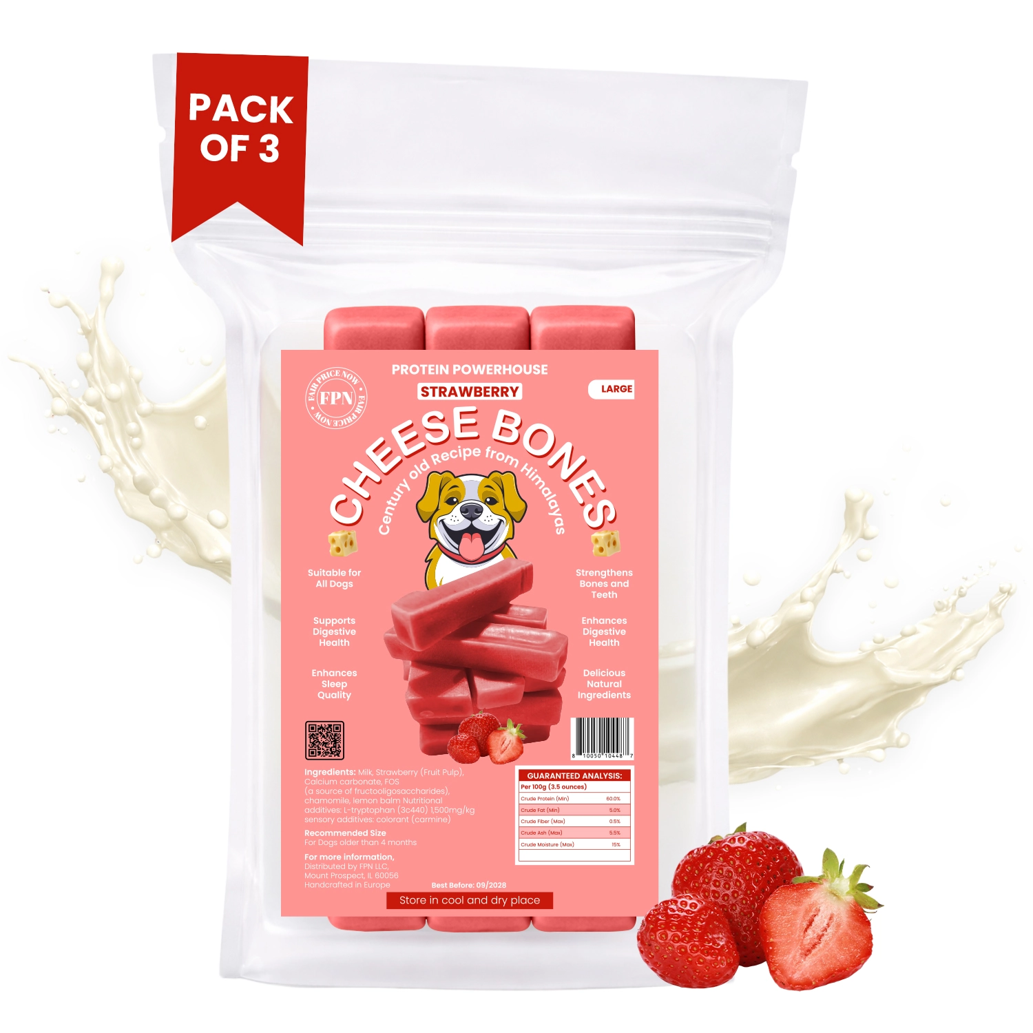 Cheese Bones Strawberry Large
