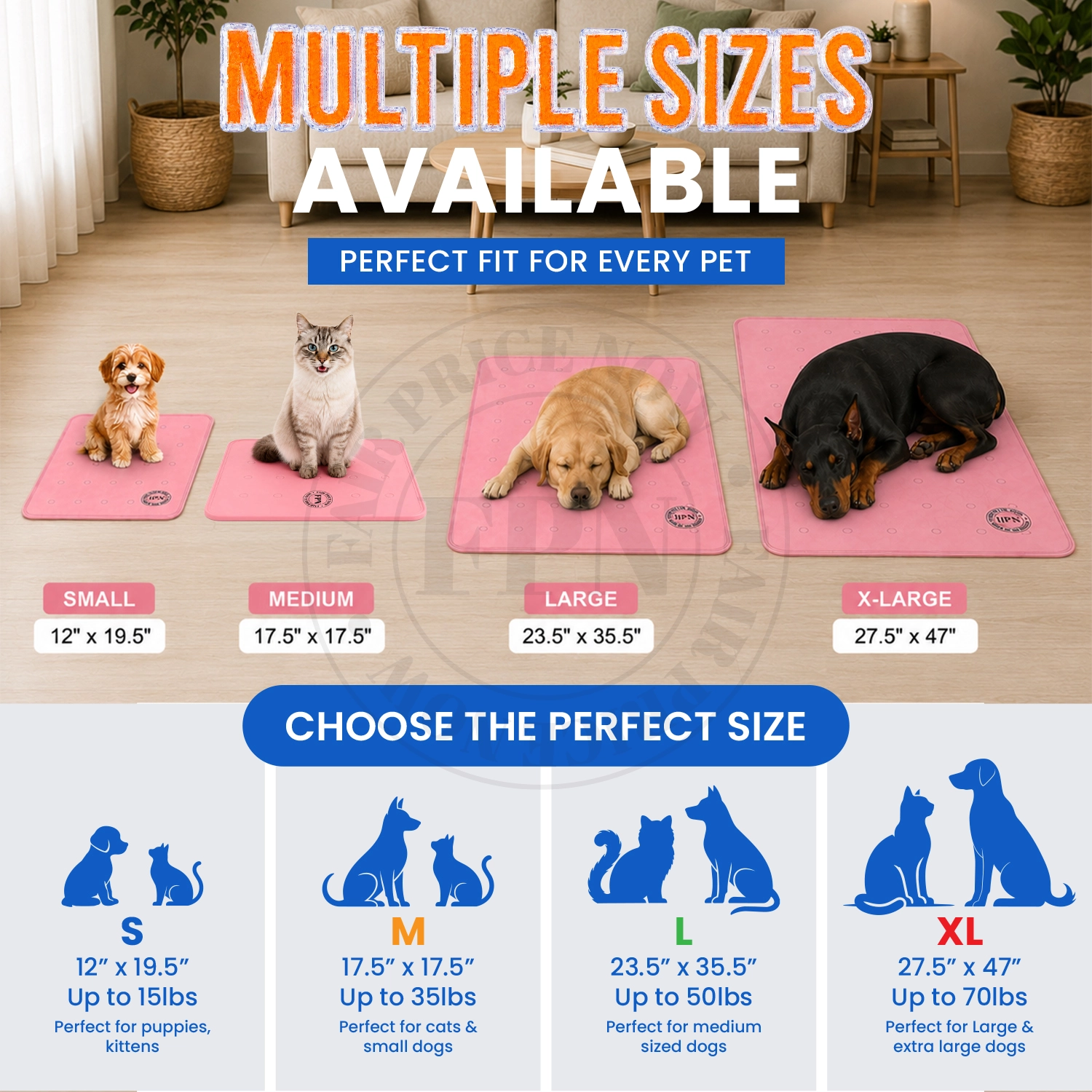 Pet Cooling Mat EBC Images-Size comparison