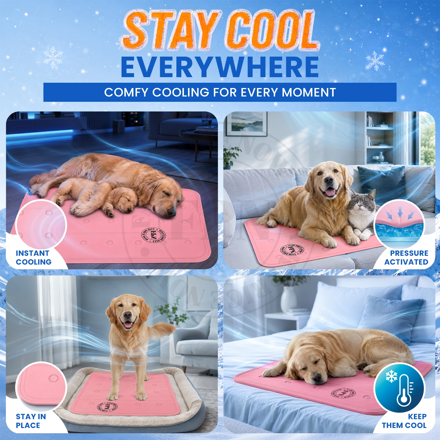 Pet Cooling Mat EBC Images-stay cool everywhere