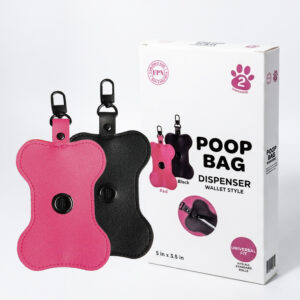 Poop Bag Dispenser With Zipper (Red & Black)