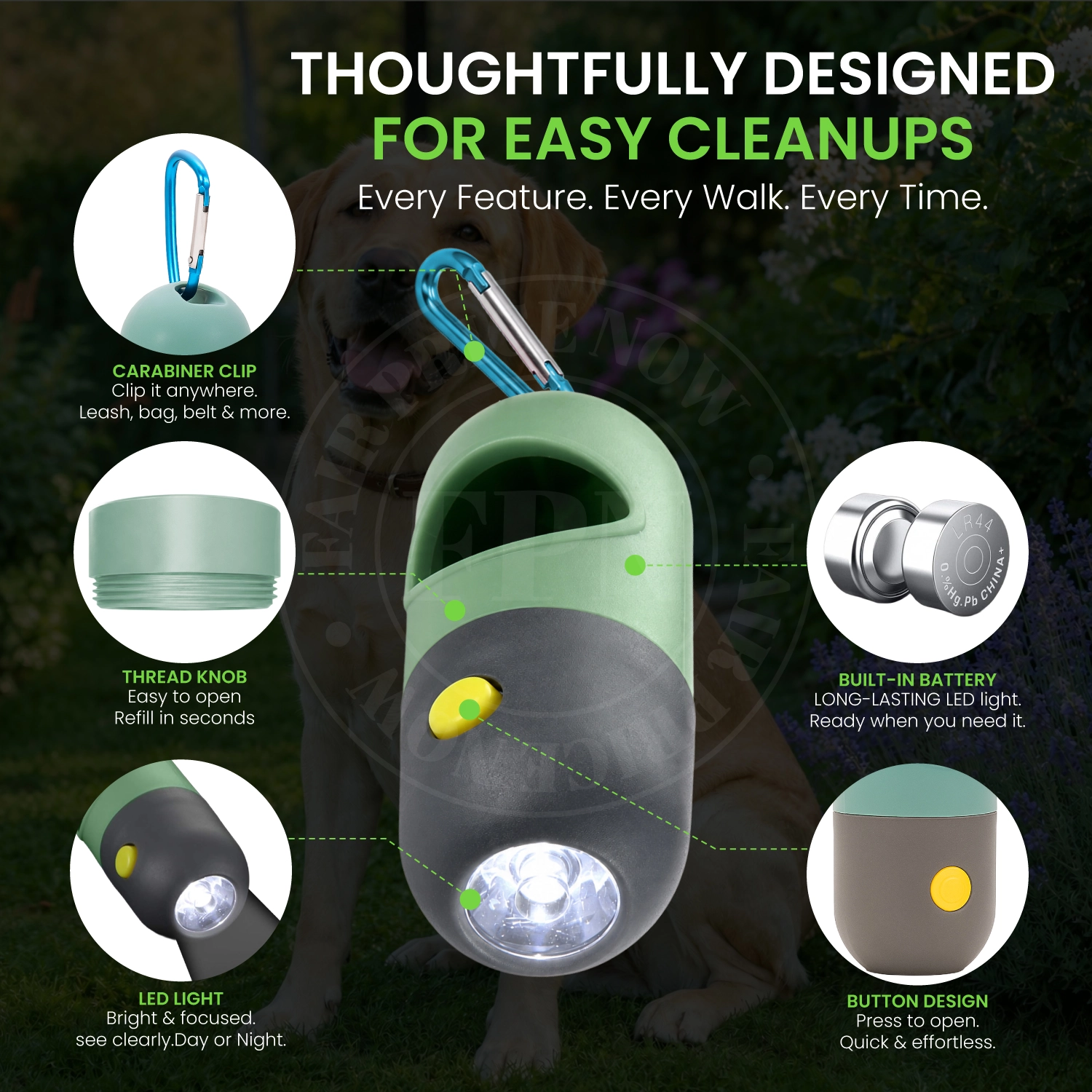 Show-parts-Green Green Poop Bags Dispenser